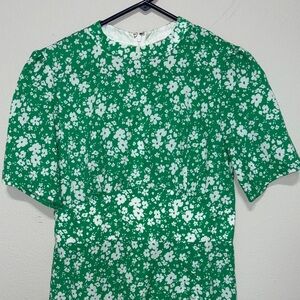 Emerald and White Floral Dress